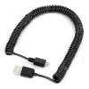 Micro USB 2 B Male to USB Male Spring Coiled Cable 3m Black (OEM) (BULK)